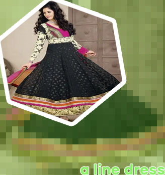 A line frock design for ladies