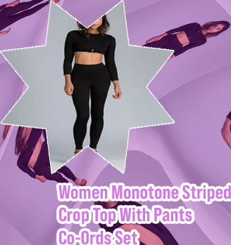 Black crop top and pants set