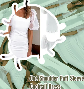 Puff sleeve dress cocktail